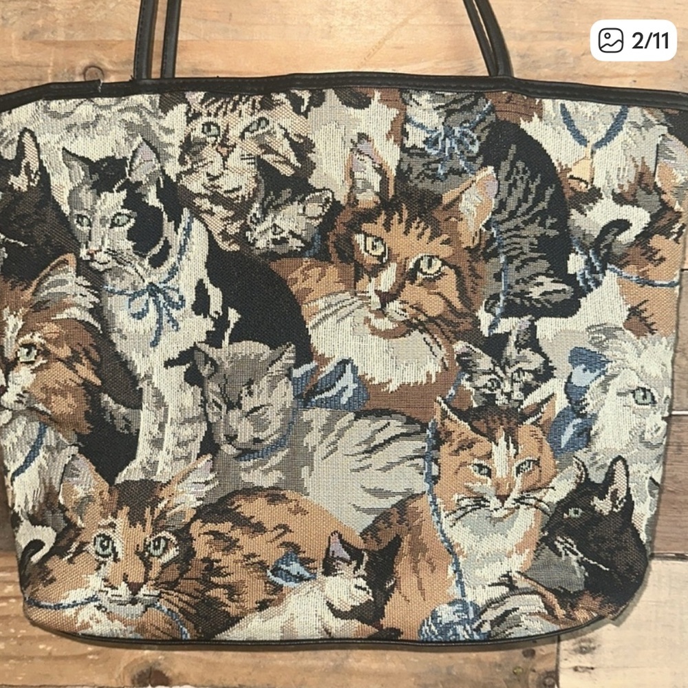 Cat Print Tapestry Bag π±π»π - Picture 2 of 5